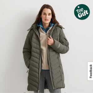 Eddie Bauer Women's Hooded Sun Valley Puffer Jacket - Dark Olive
